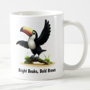 A Digital Painting of a Cute Keel-billed Toucan Coffee Mug