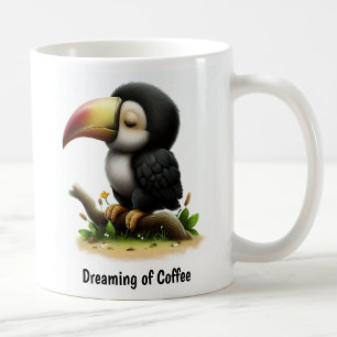 A Digital Painting of a Cute Keel-billed Toucan Coffee Mug