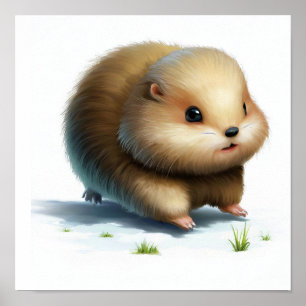A Digital Painting of a Cute Lemming Poster