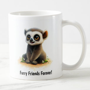 A Digital Painting of a Cute Lemur Coffee Mug