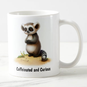 A Digital Painting of a Cute Lemur Coffee Mug