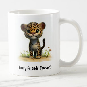 A Digital Painting of a Cute Leopard Coffee Mug