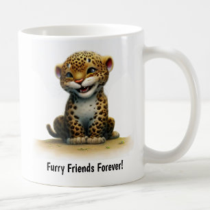 A Digital Painting of a Cute Leopard Coffee Mug
