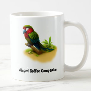 A Digital Painting of a Cute Military Macaw Coffee Mug