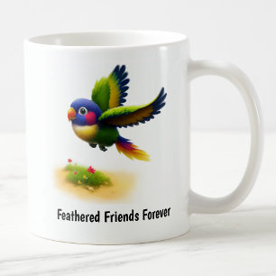 A Digital Painting of a Cute Mitchell’s Lorikeet Coffee Mug