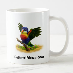 A Digital Painting of a Cute Mitchell’s Lorikeet Coffee Mug