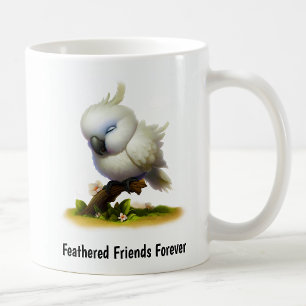 A Digital Painting of a Cute Moluccan Cockatoo Coffee Mug