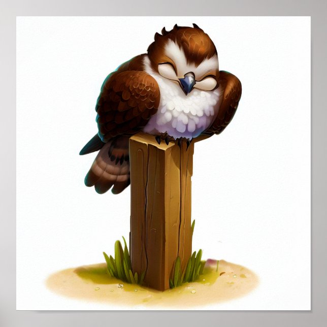A Digital Painting of a Cute Osprey Poster (Front)