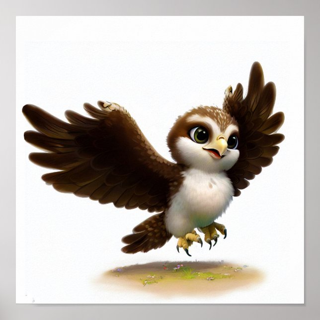 A Digital Painting of a Cute Osprey Poster (Front)