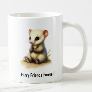 A Digital Painting of a North American Opossum Coffee Mug
