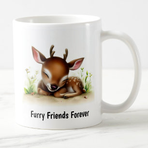 A Digital Painting of a Very Cute Deer Coffee Mug