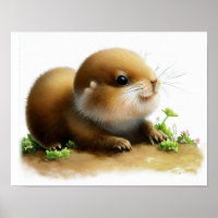 A Digital Painting of a Young Cute Prairie Dog