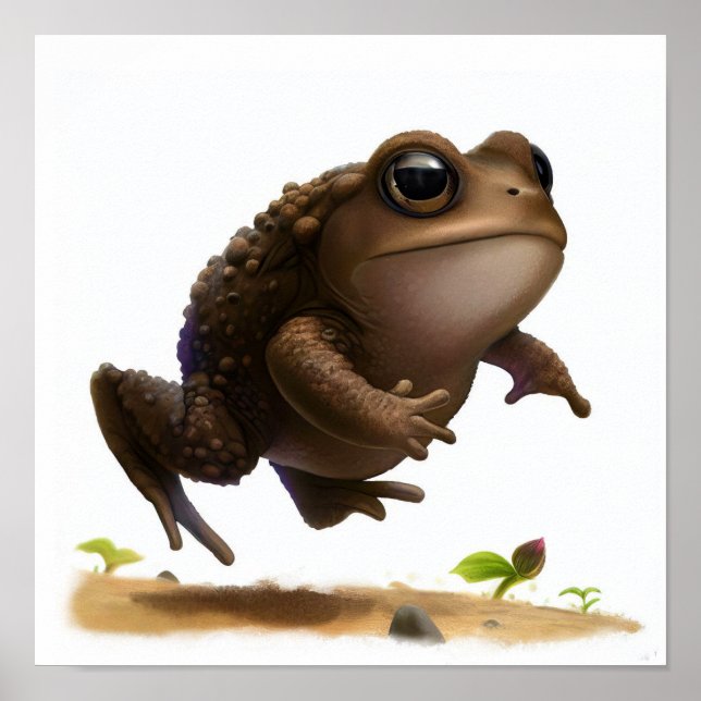 A Digital Painting of a Young Cute Toad Poster (Front)