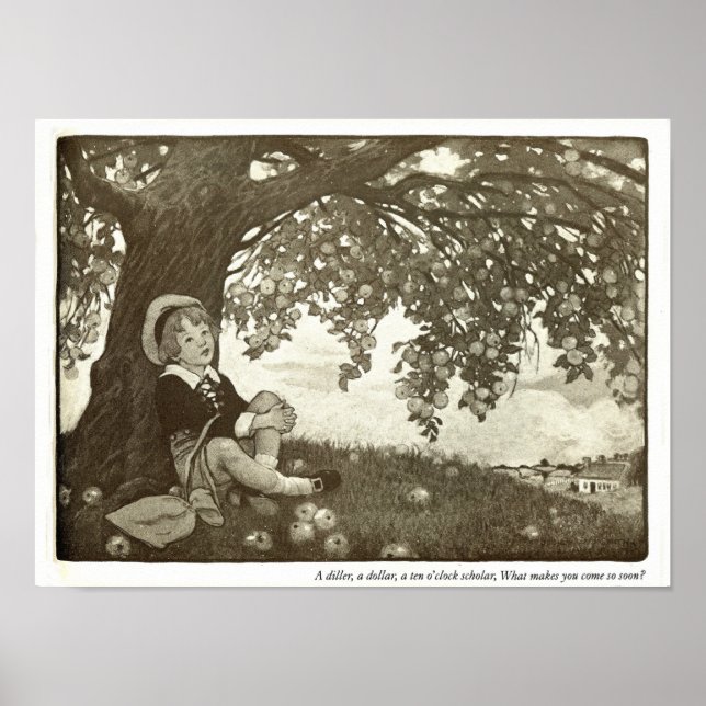 A Diller, A Dollar Nursery Rhyme Print (Front)