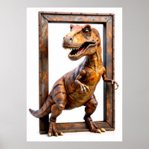 A Dinasour in a Frame Poster