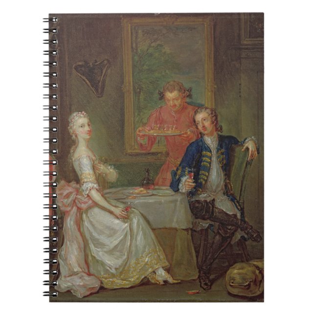 A Dinner Conversation (A Man and Woman Drinking at Notebook (Front)