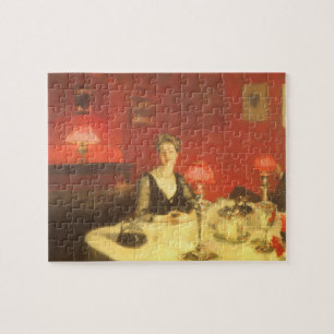 A Dinner Table at Night by Sargent, Victorian Art Jigsaw Puzzle