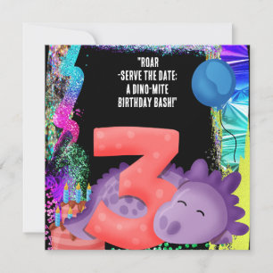 A Dinosaur 3rd Birthday Party Save The Date