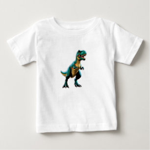 A dinosaur posing like a famous movie poster. baby T-Shirt