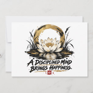 A Disciplined Mind Brings Happiness Lotus Thank Yo You Card