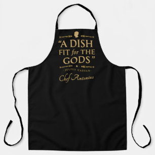 A Dish Fit for the Gods Black Gold Chef Apron