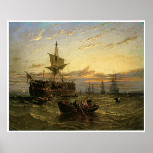 A Dismantled East Indianman in the Thames Estuary, Poster