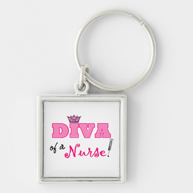 "A Diva of a Nurse" Keychain (Front)