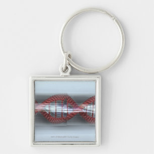 A DNA strand in a capsule Key Ring