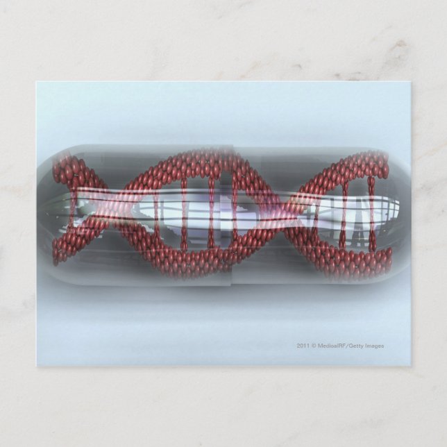 A DNA strand in a capsule Postcard (Front)