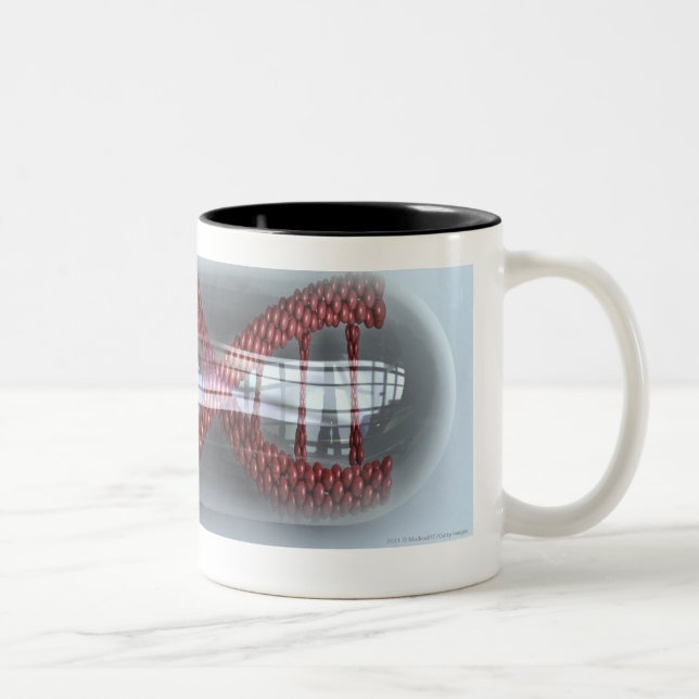 A DNA strand in a capsule Two-Tone Coffee Mug (Right)