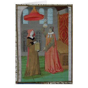 A doctor examining St. Elizabeth's urine