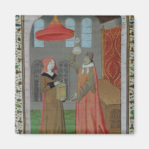 A doctor examining St. Elizabeth's urine Magnet