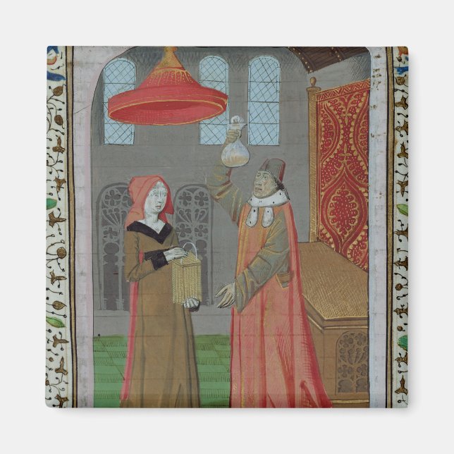 A doctor examining St. Elizabeth's urine Magnet (Front)