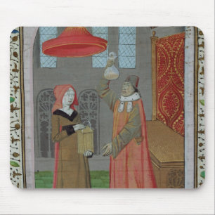 A doctor examining St. Elizabeth's urine Mouse Pad