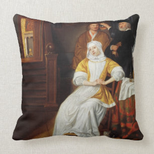 A Doctor Visiting a Young Lady in a Bedroom (oil o Cushion