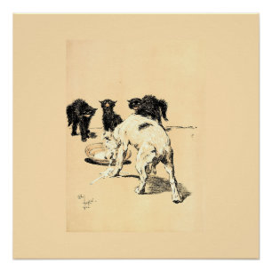 A Dog Day Pl 03 (1902) Cecil Charles Tapestry Poster