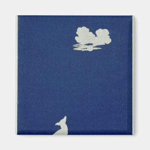 A Dog Howling at the Moon Magnet