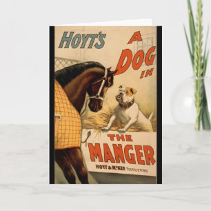 A Dog in The Manger Vintage Theatre Poster Holiday Card