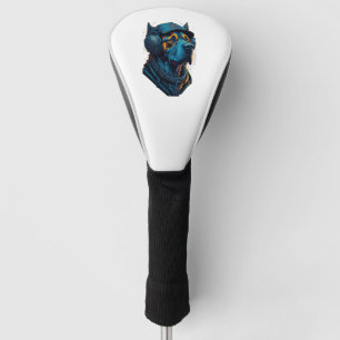 A dog listen to music  golf head cover