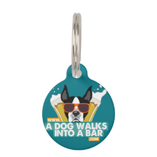 A Dog Walks into a Bar-Colour Dog Tag Customisable
