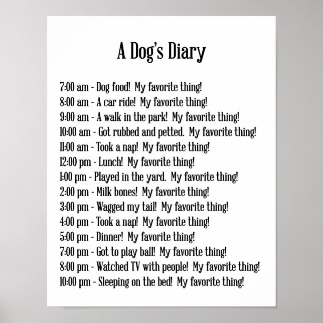 A Dog's Diary print (Front)