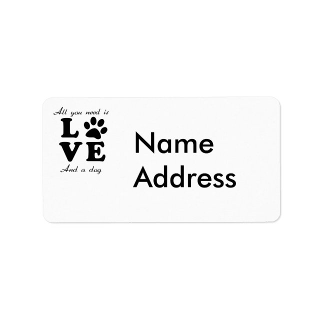 A Dogs Love Label (Front)