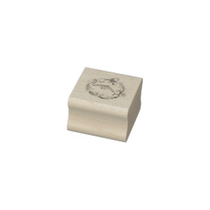 A dolphin in a ring of water rubber stamp