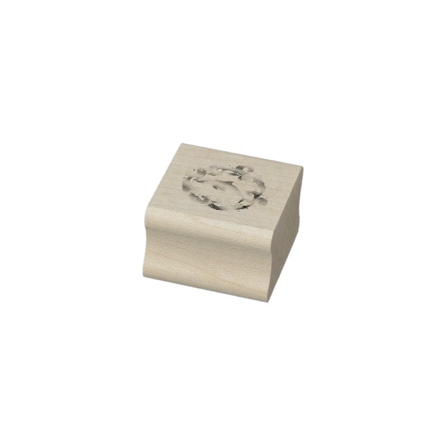 A dolphin in a ring of water  rubber stamp (Stamp)
