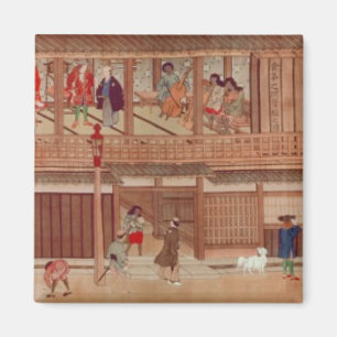A domestic scene, scroll magnet