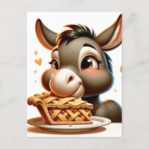 A Donkey Steals Pie Postcard
