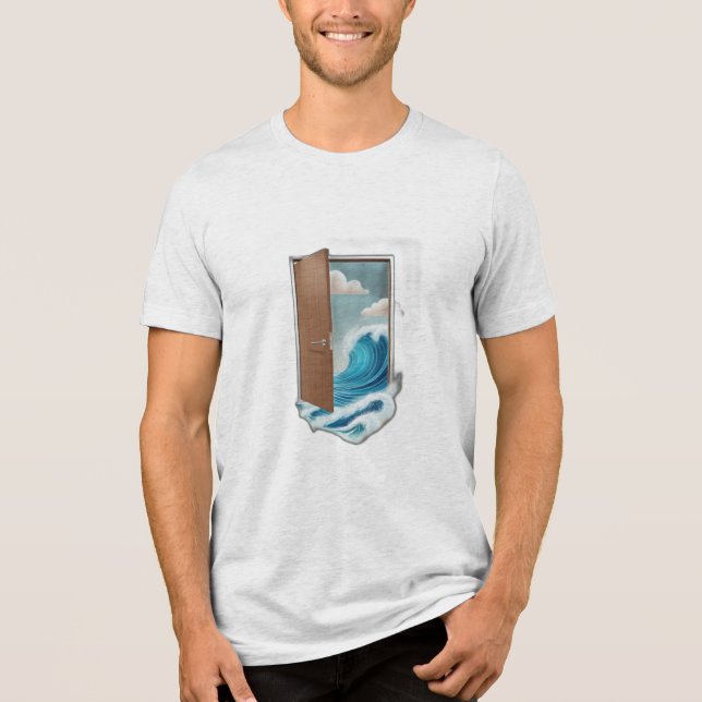 A door floating in the sky, Tri-Blend shirt (Front)