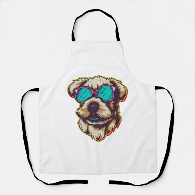 A DORABLE D O G WITH SUN GLASSES   APRON (Front)