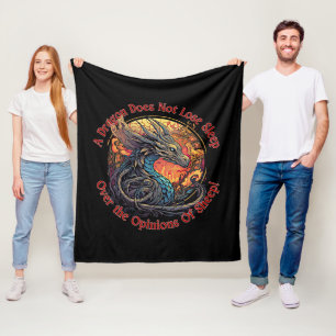 A Dragon Does Not Lose Sleep Over Opinions Sheep Fleece Blanket