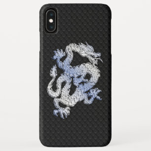 A Dragon expression on Black Snake Skin Print iPhone XS Max Case
